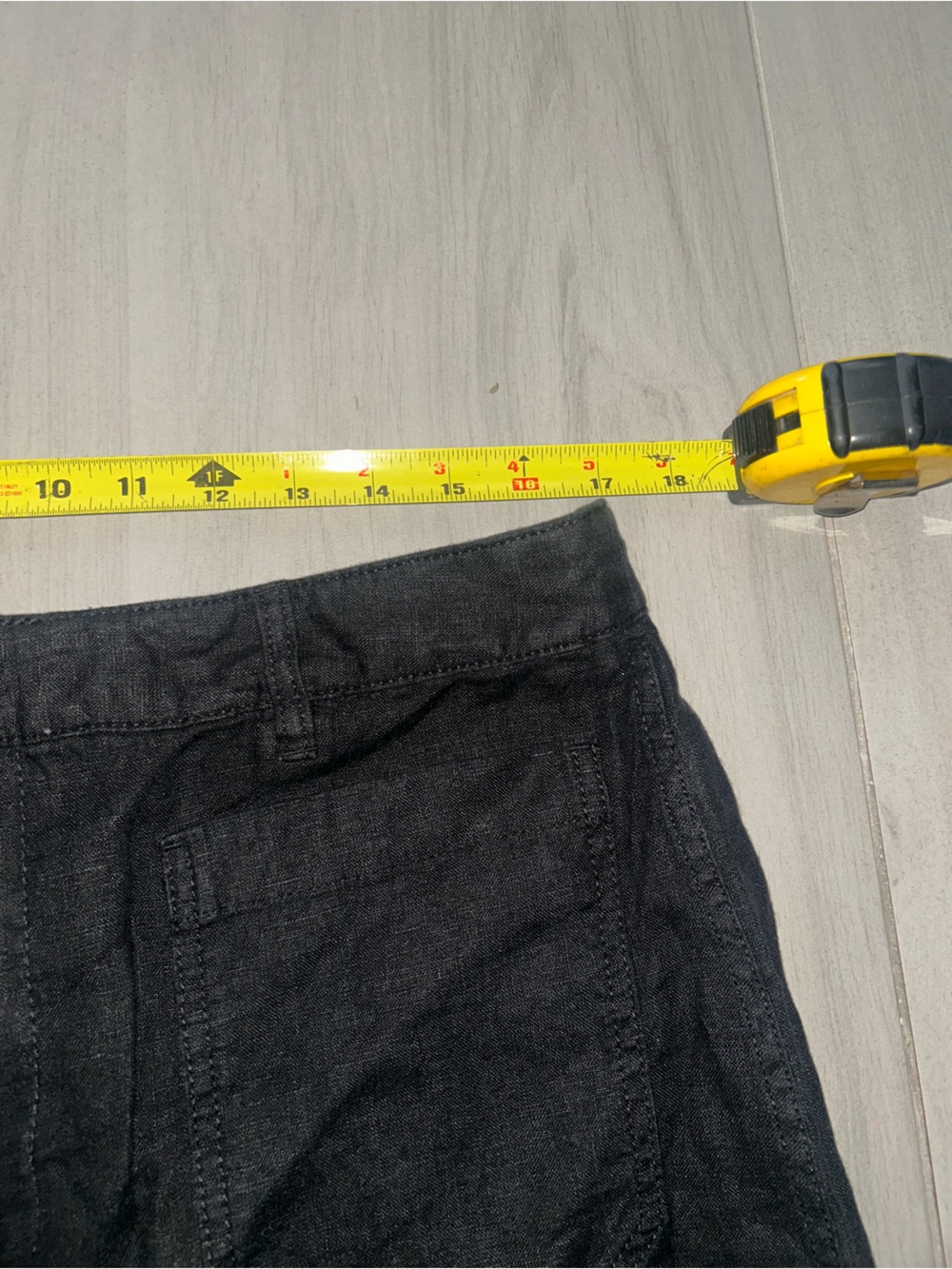 Madewell Patch Pocket Flare Pant 100% Linen Black Size 12P - Picture 9 of 10